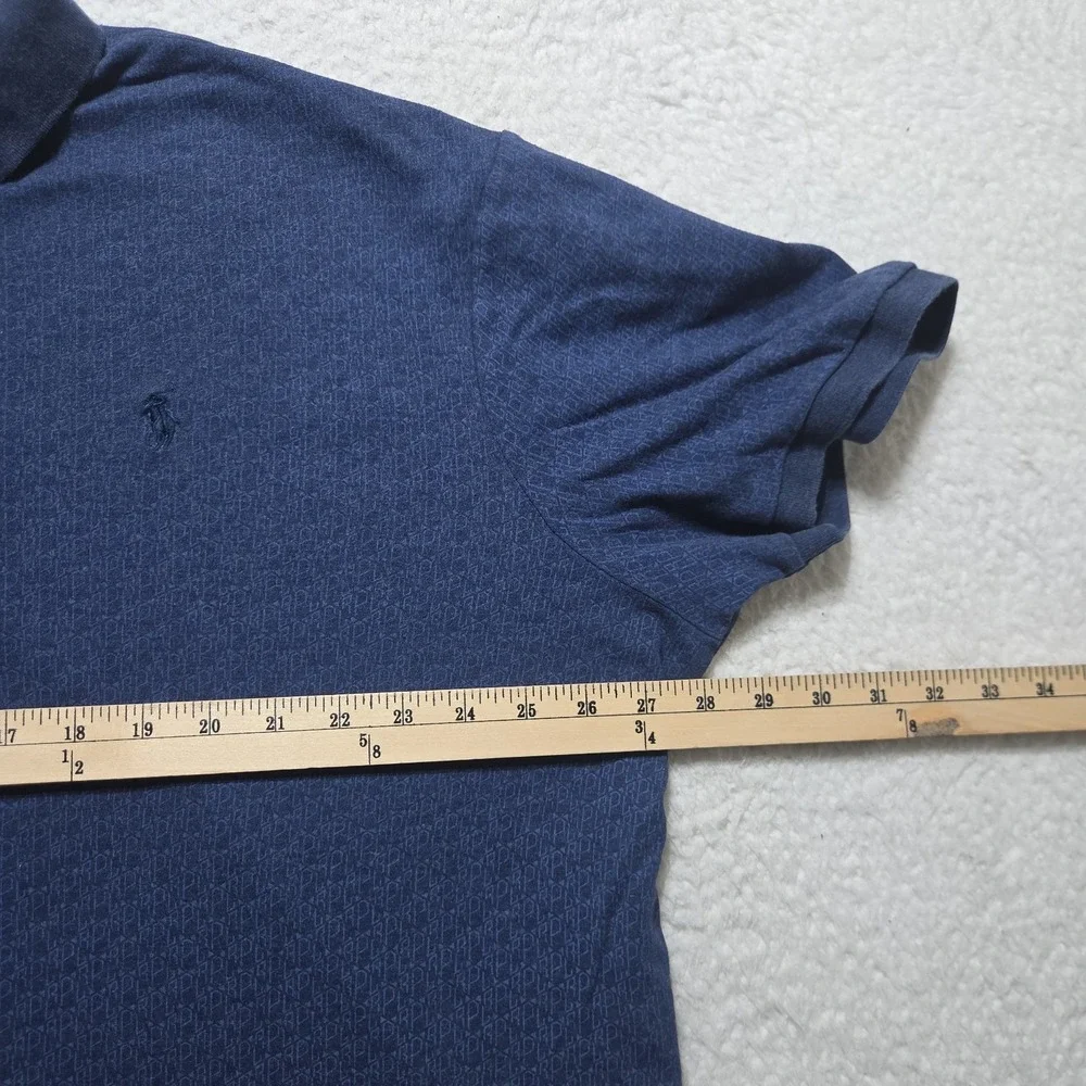 Polo Ralph Lauren Polo Shirt Men's XXL Classic Fit Blue Short Sleeve AOP